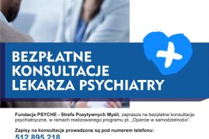 Plakat - bezpłatne konsultacje lekarza psychiatry